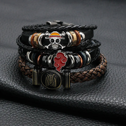 Anime One Piece Pirate Bracelet Cartoon Action Doll Lufei Straw Hat